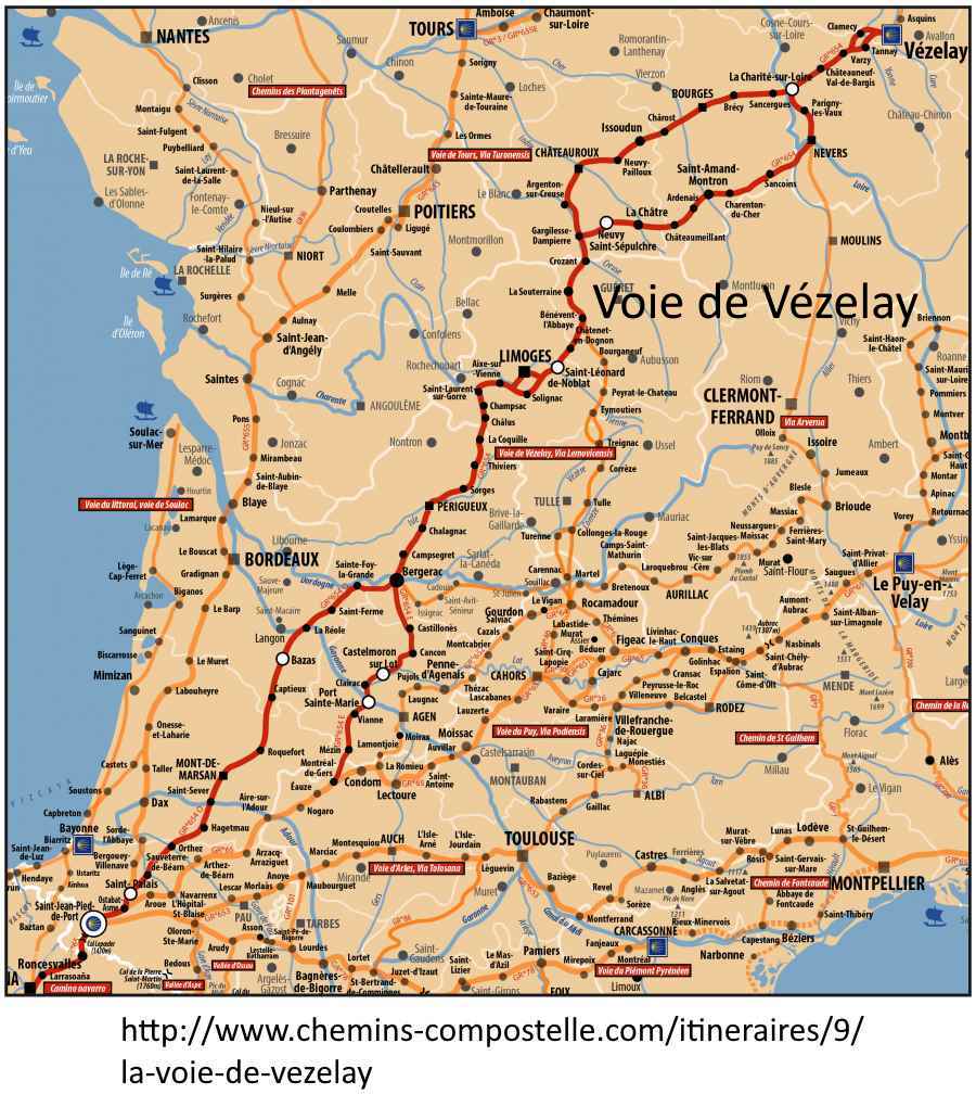 saint jacques de compostelle carte